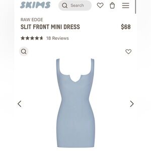 SKIMS Raw Edge Slit Front mini dress